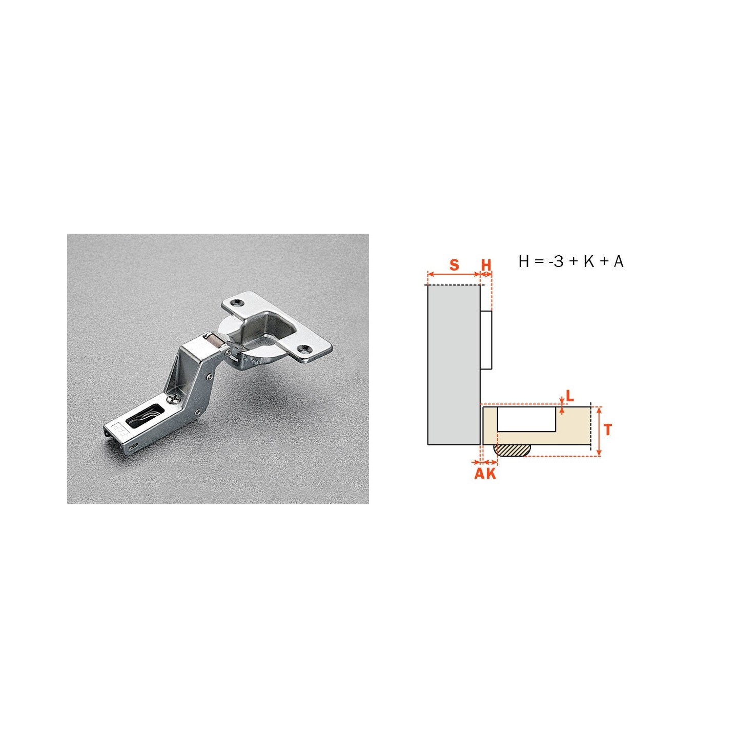 Cerniera Salice – tazza 40 Collo 22