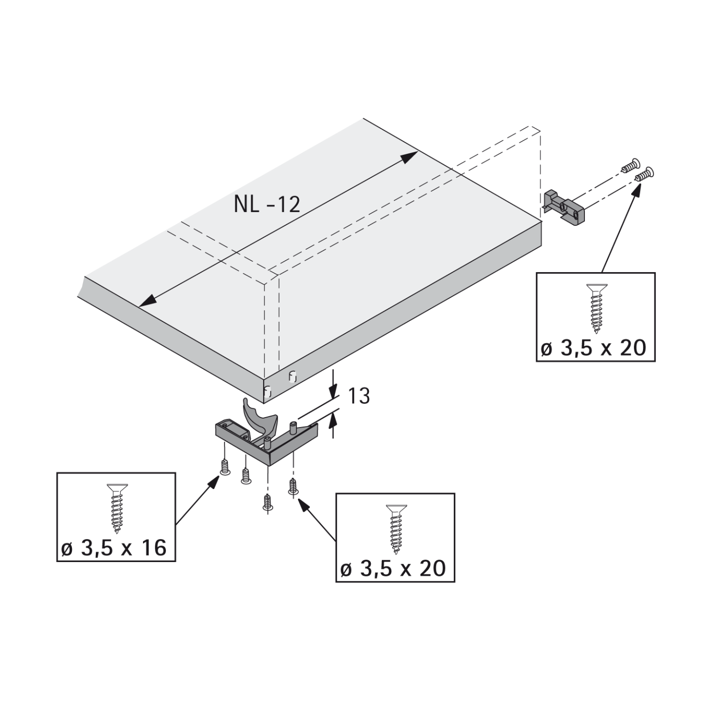 Clip di aggancio guide quadro BM per ripiani