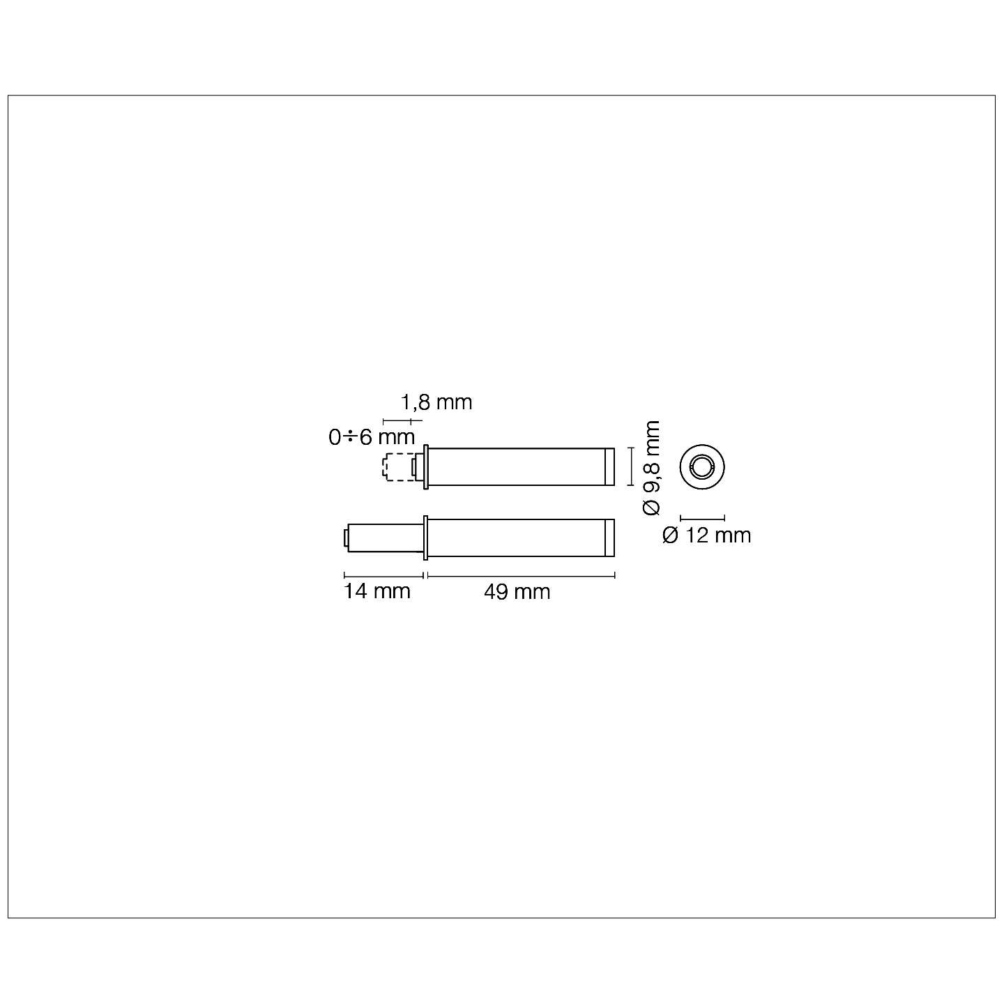PREMI APRI INCASSO GRIGIO Ø10X50 CORSA 14