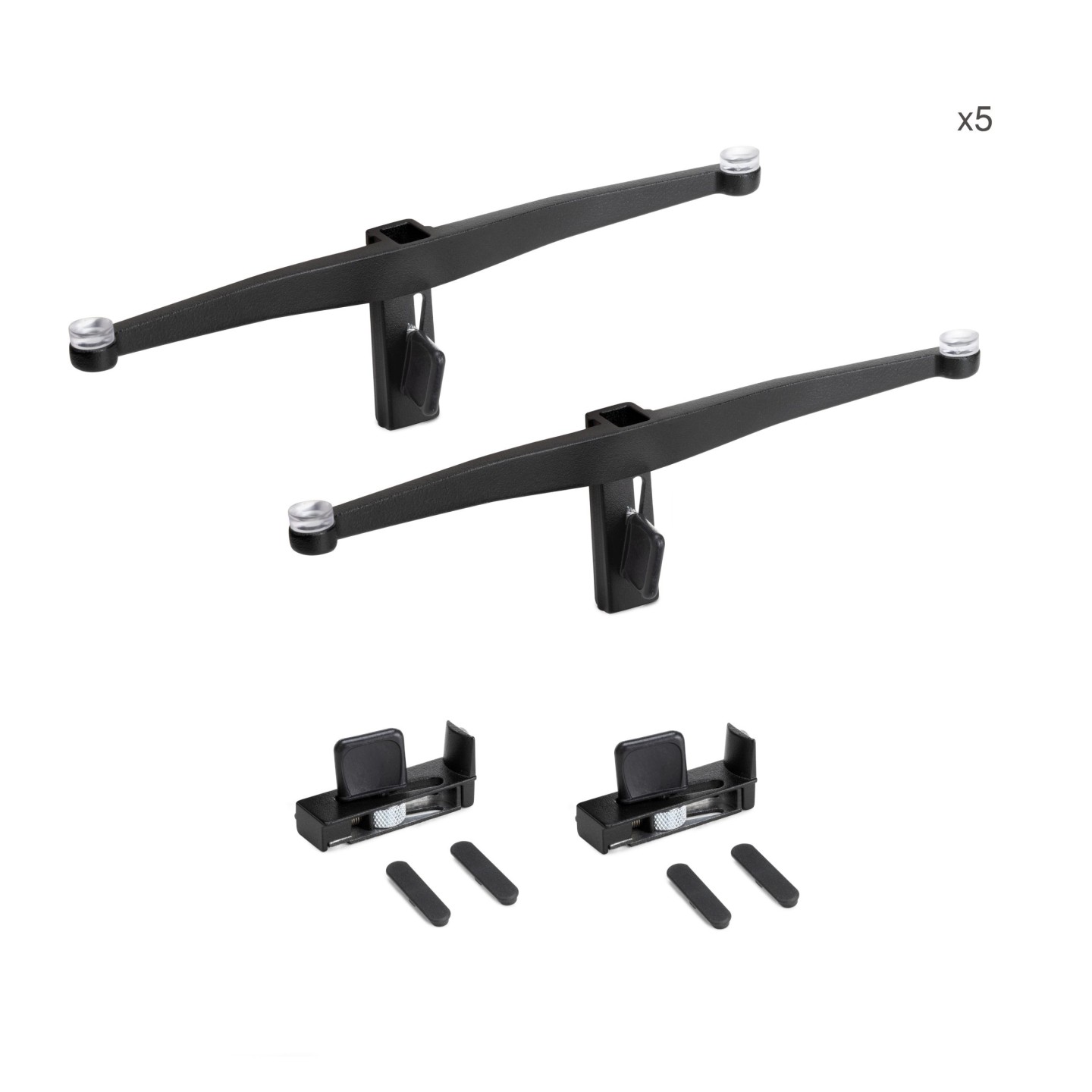 Set staffe Zero per 5 mensole in vetro