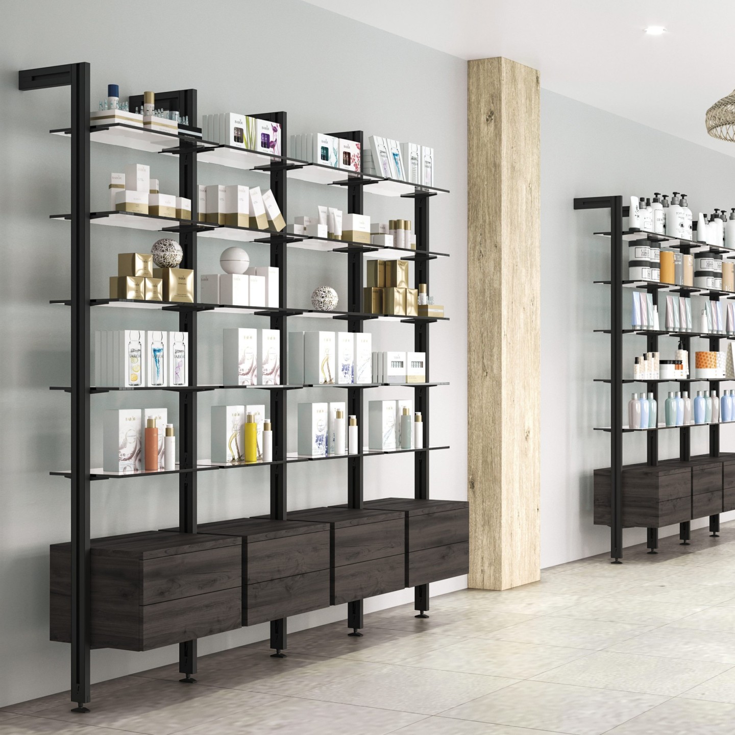 Set staffe Zero per 5 mensole in vetro