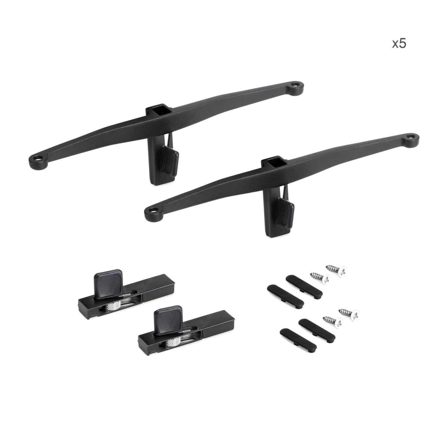 Set staffe Zero per 5 mensole in legno