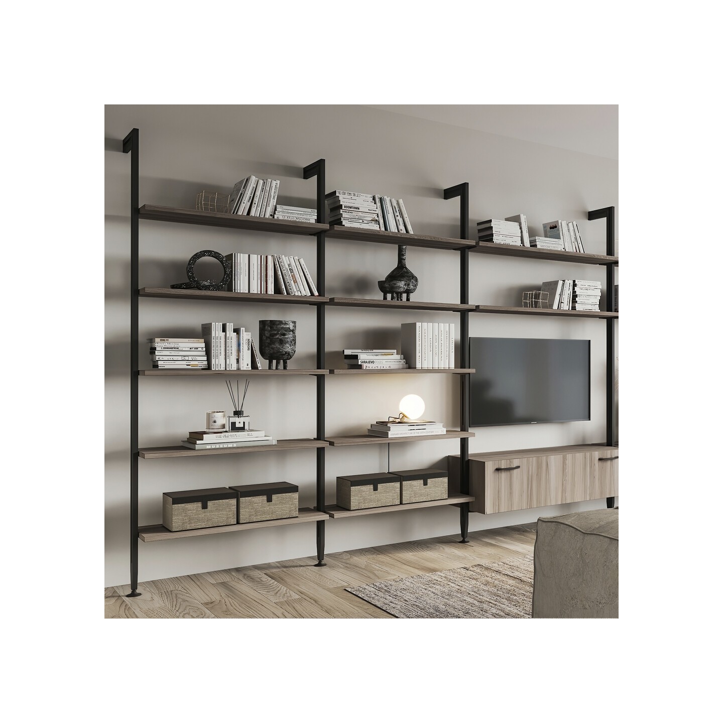 SET STAFFE ZERO M/LEGNO NERO