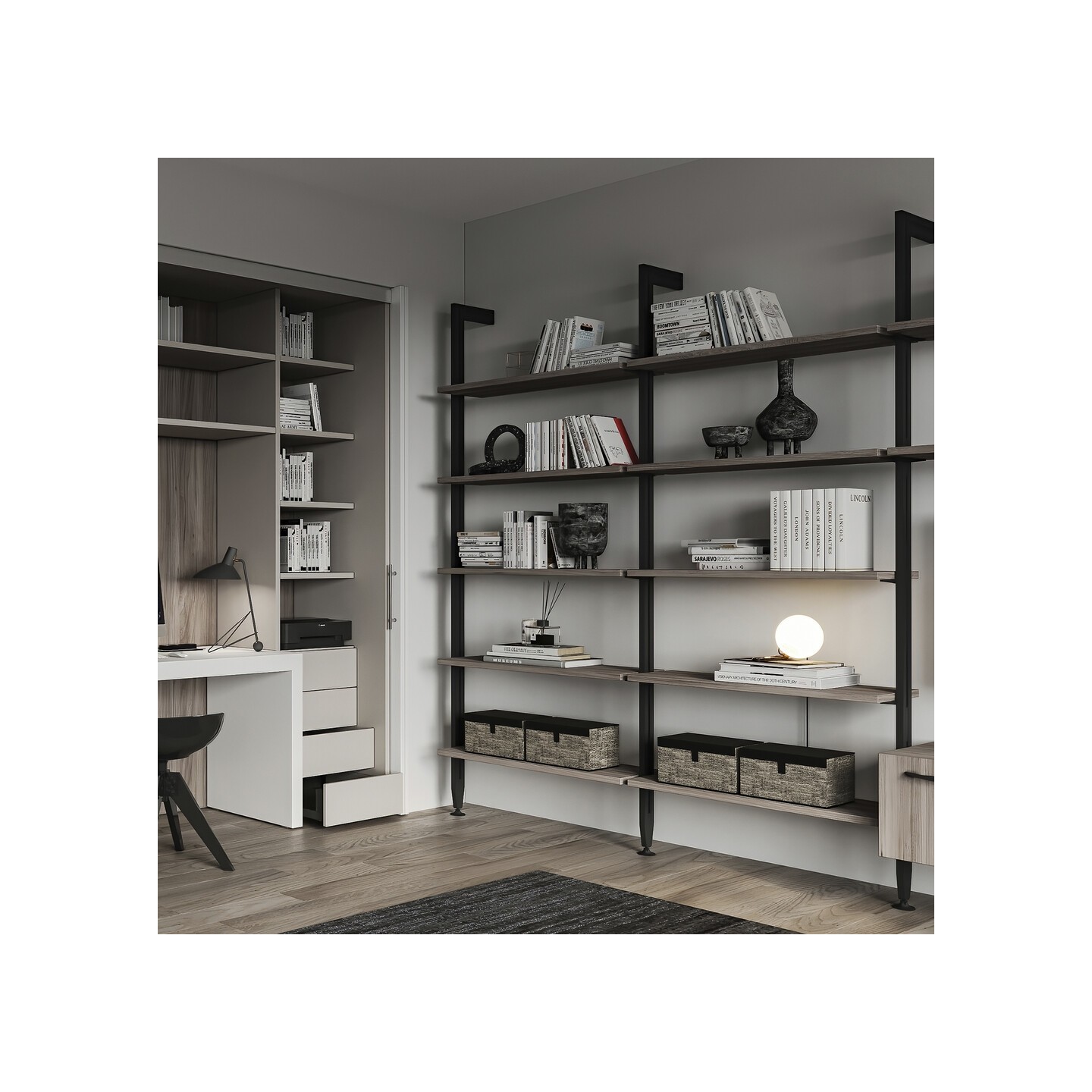 SET STAFFE ZERO M/LEGNO NERO