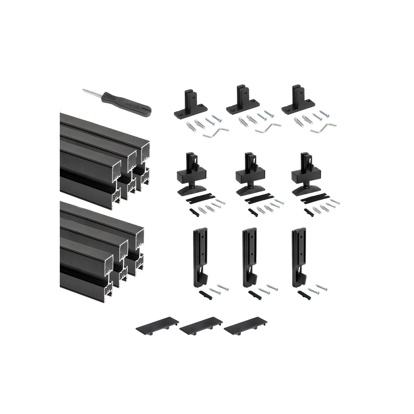 SET 3 PROF.ZERO NERO RAL9005 2115/210MM