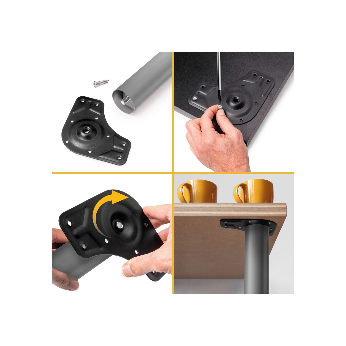 KIT 4 GAMBE TAVOLO VER.ALLUM. Ø60X710