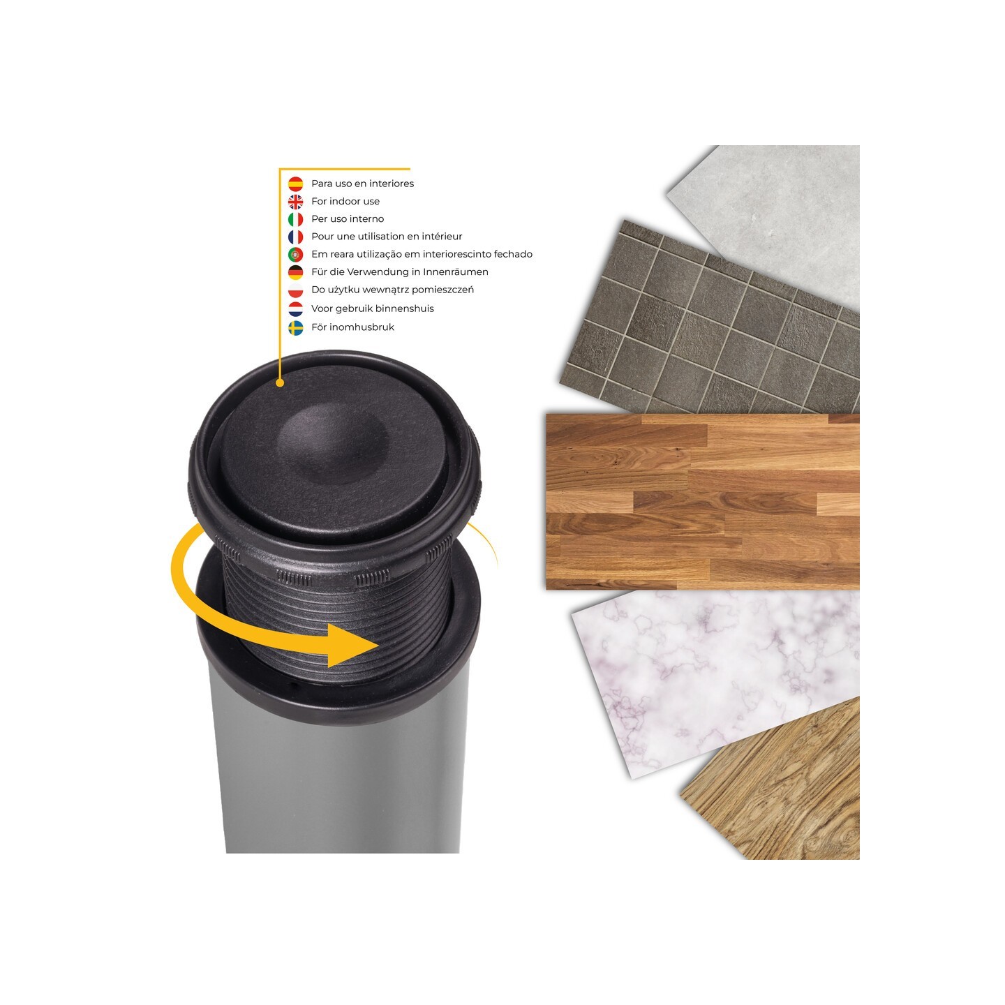 KIT 4 GAMBE TAVOLO VER.ALLUM. Ø60X710