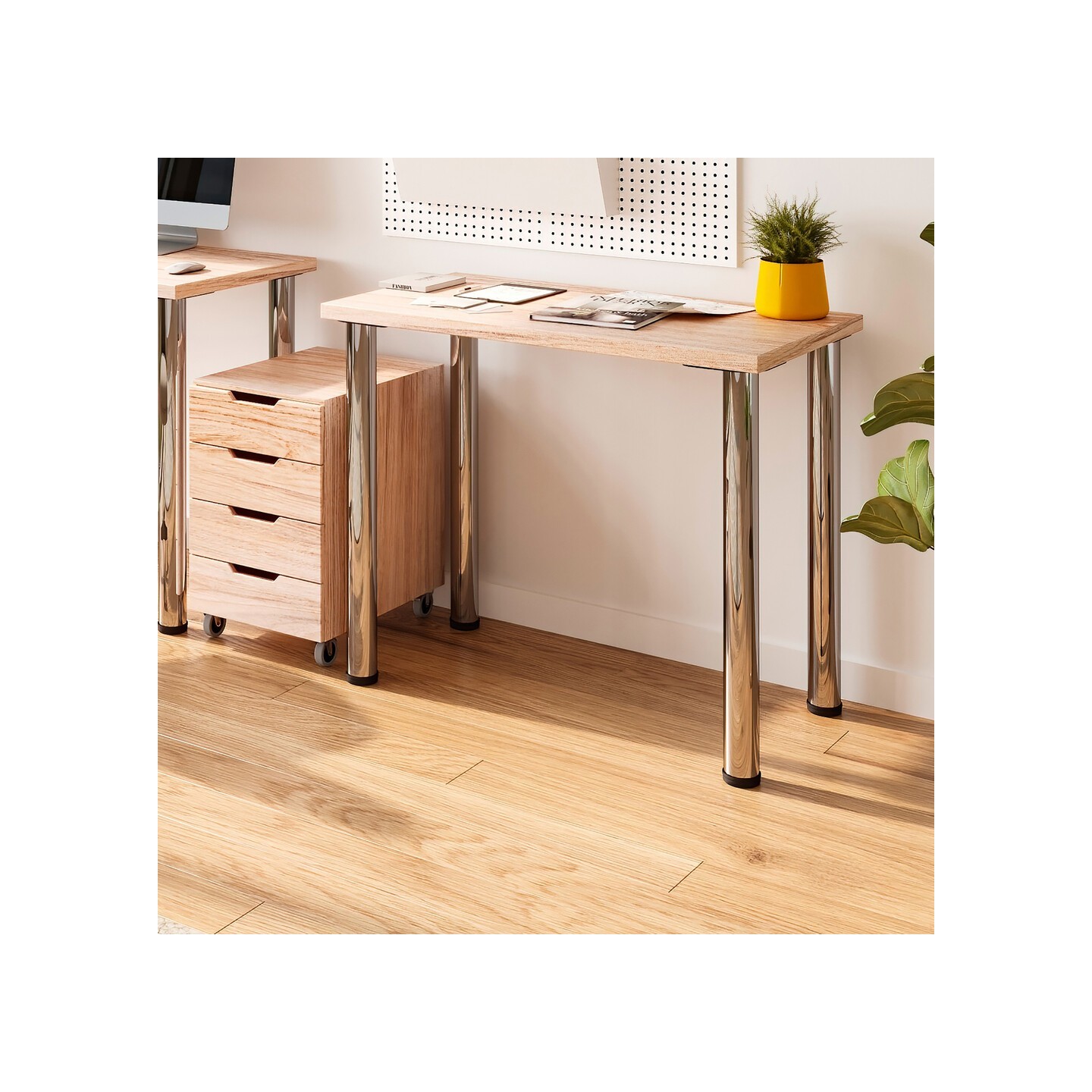 KIT 4 GAMBE TAVOLO CR.LUCIDO Ø60X710