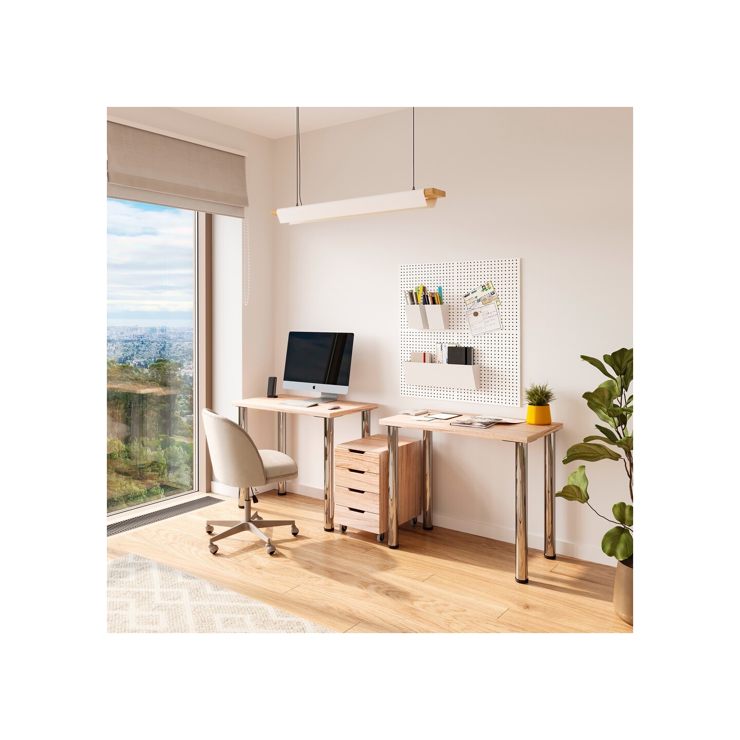 KIT 4 GAMBE TAVOLO CR.LUCIDO Ø60X710