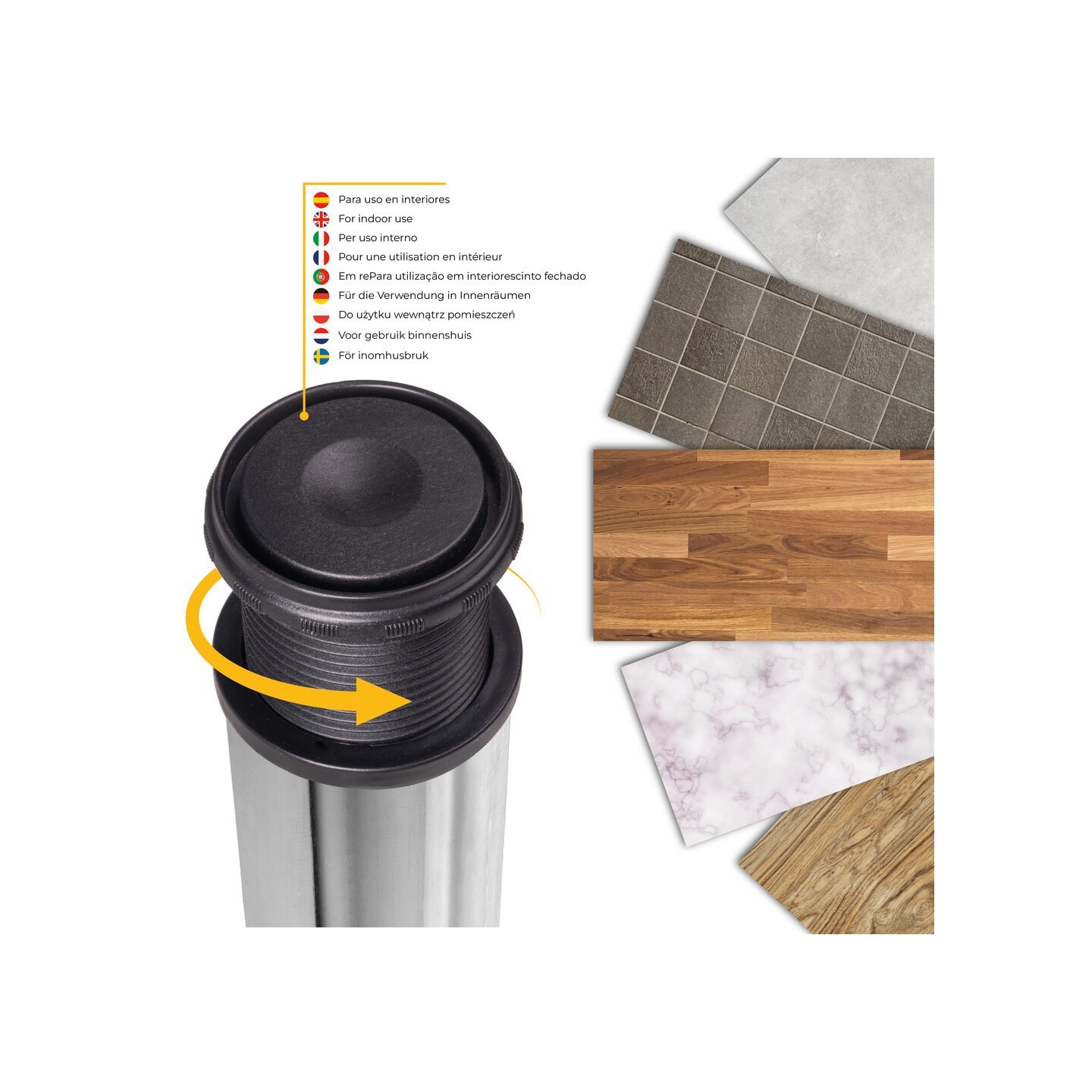 KIT 4 GAMBE TAVOLO CR.LUCIDO Ø60X710