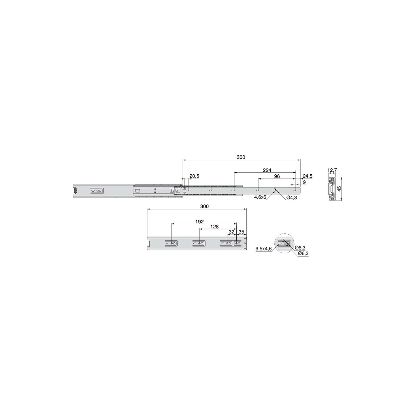 GUIDA E.T. A SF.45 ZINC. MM 300