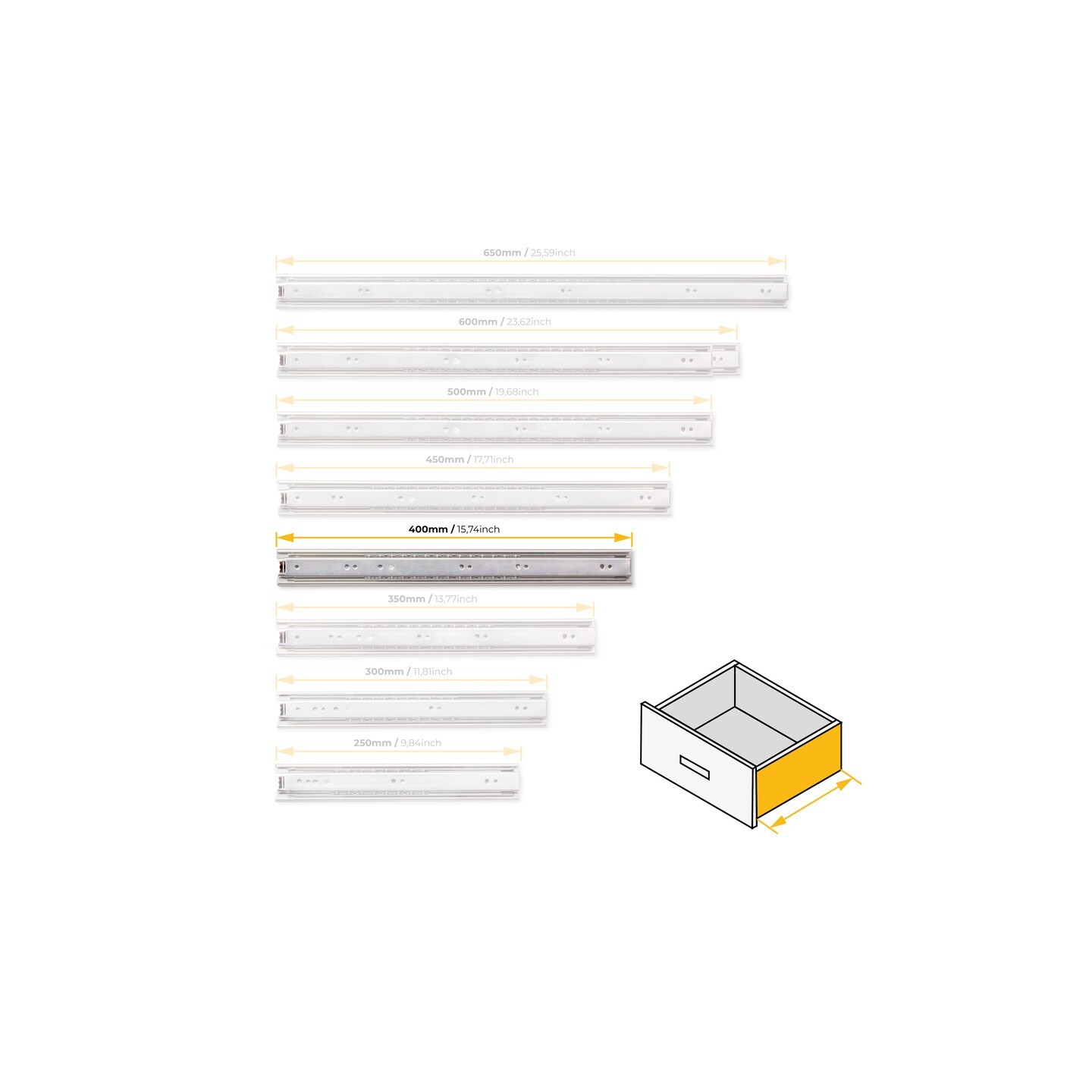 GUIDA E.T. A SF.45 ZINC. MM 400