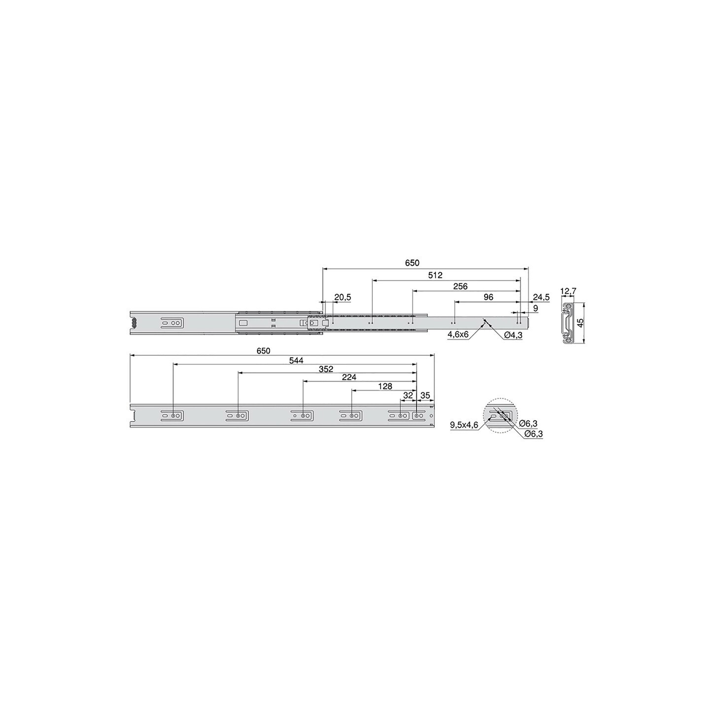 GUIDA E.T. A SF.45 ZINC. MM 650