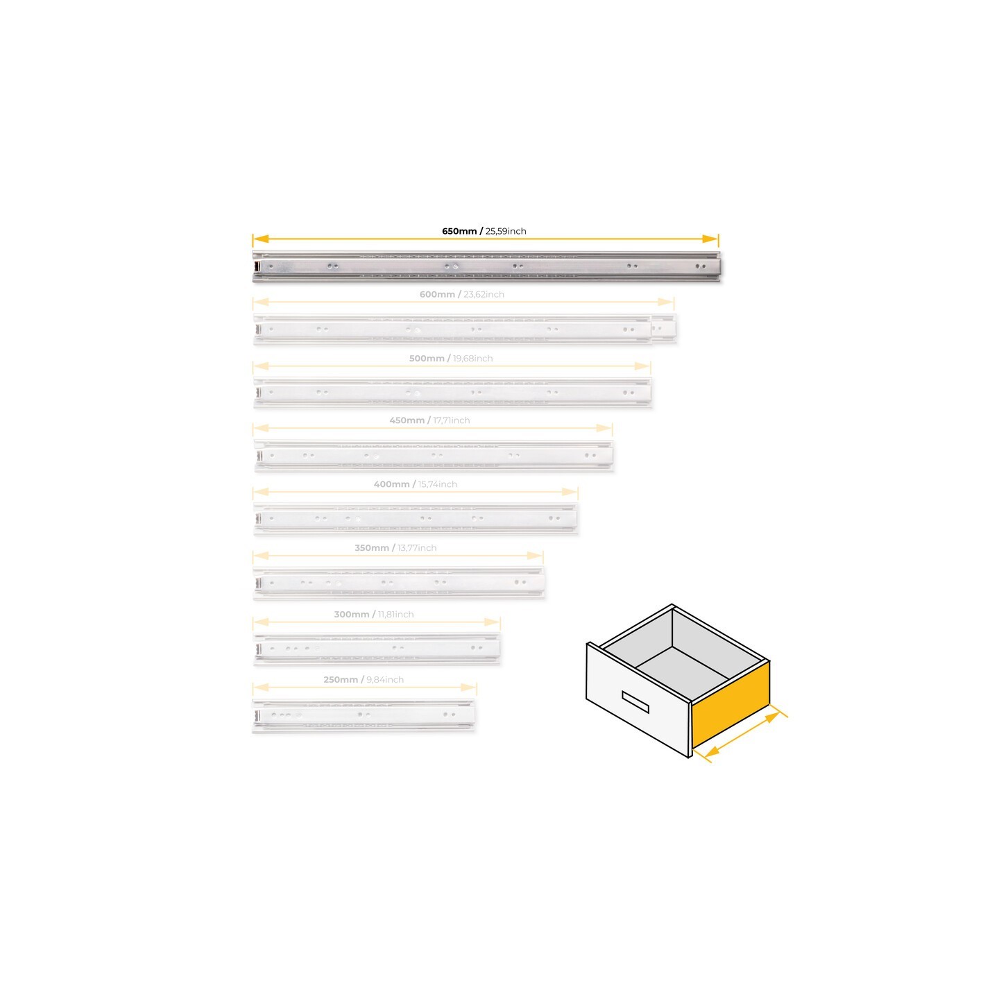 GUIDA E.T. A SF.45 ZINC. MM 650