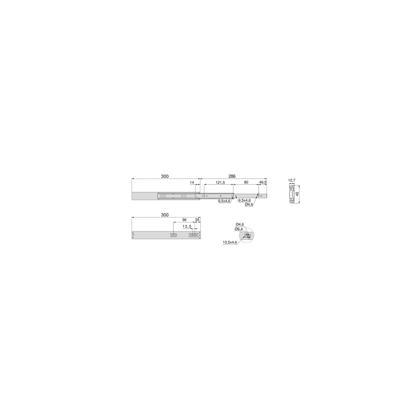 GUIDA A SF.E.T.30KG SOFT CLOSE 300MM