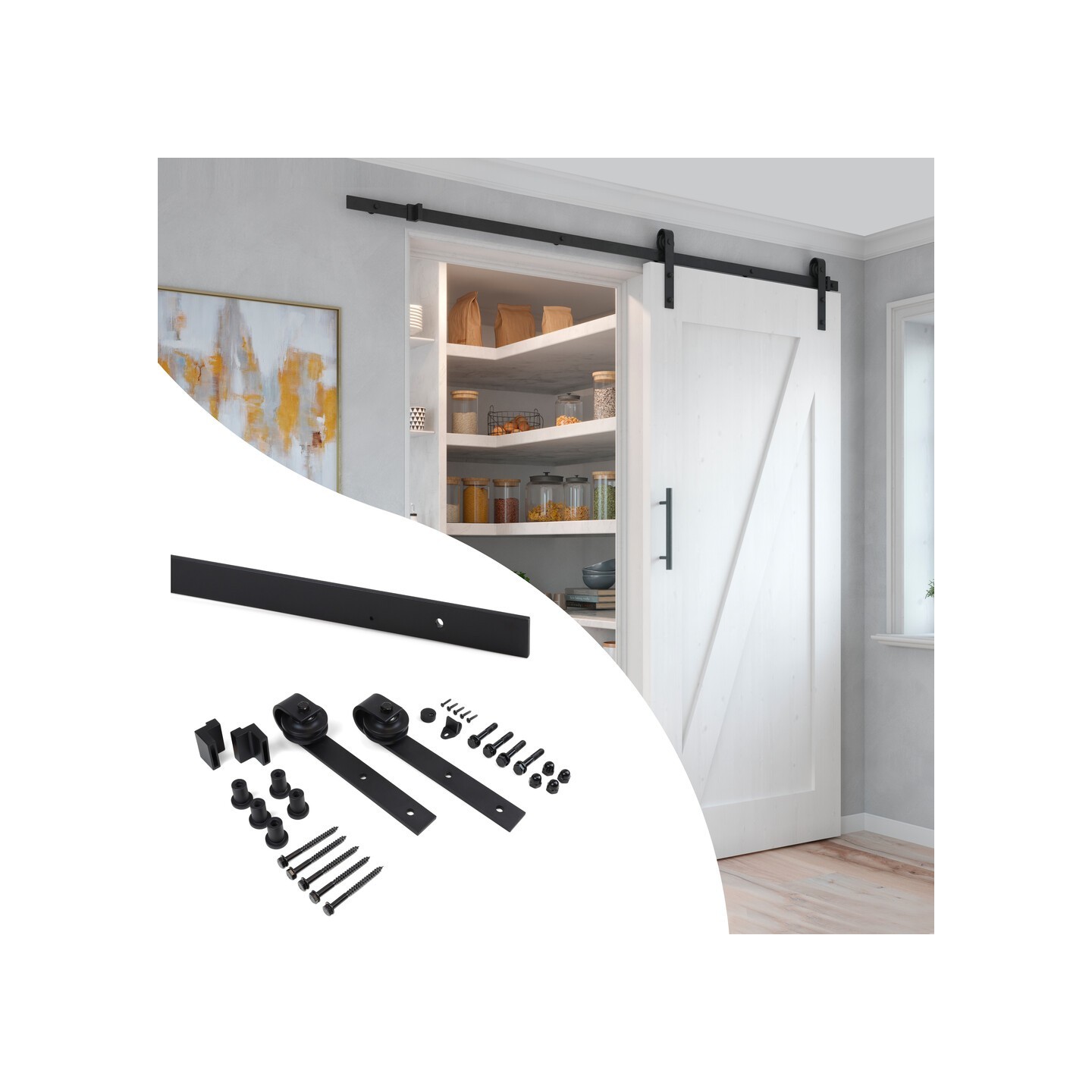 BARN PORTA SCOR. RUSTICO NERO 2MT