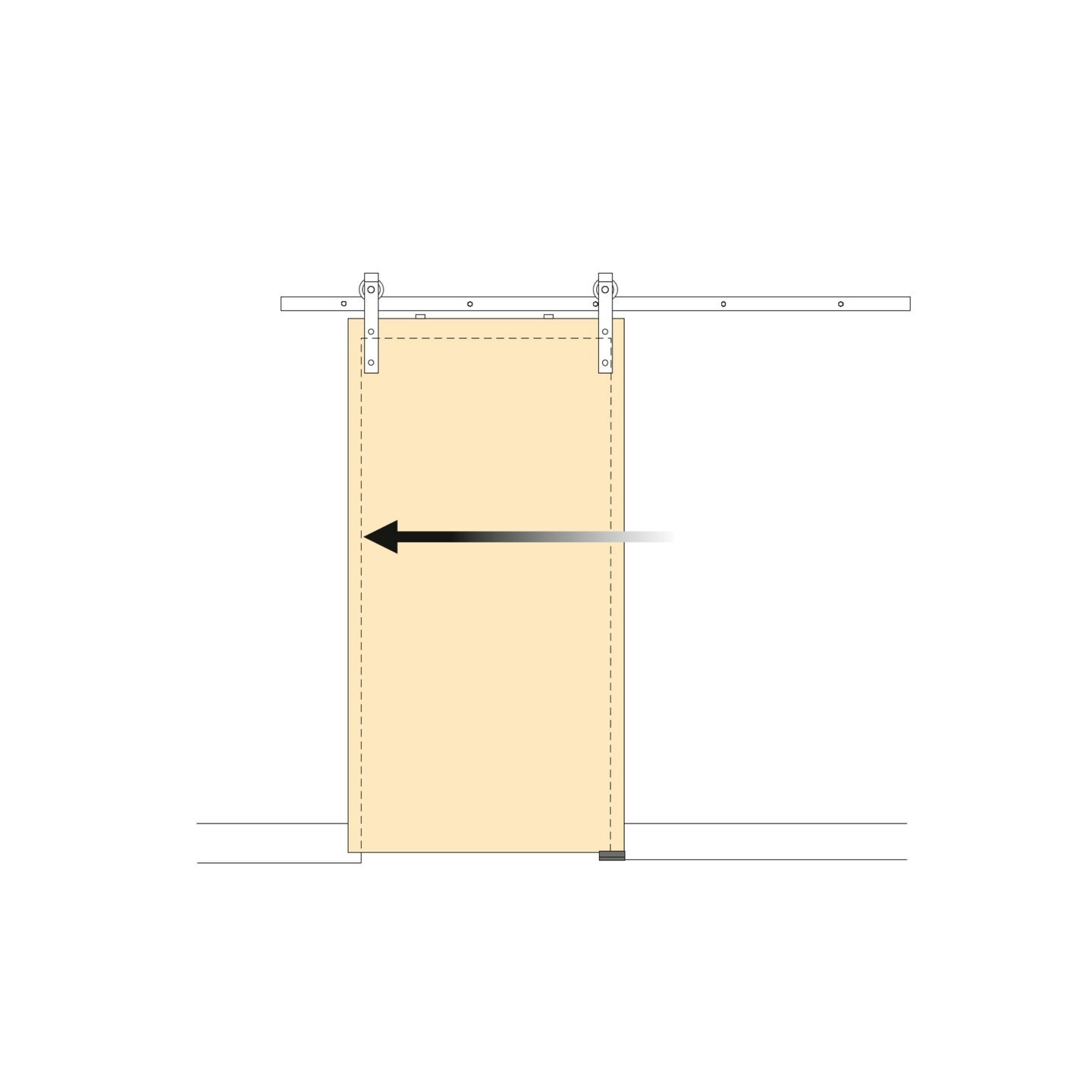 BARN PORTA SCOR. RUSTICO NERO 2MT