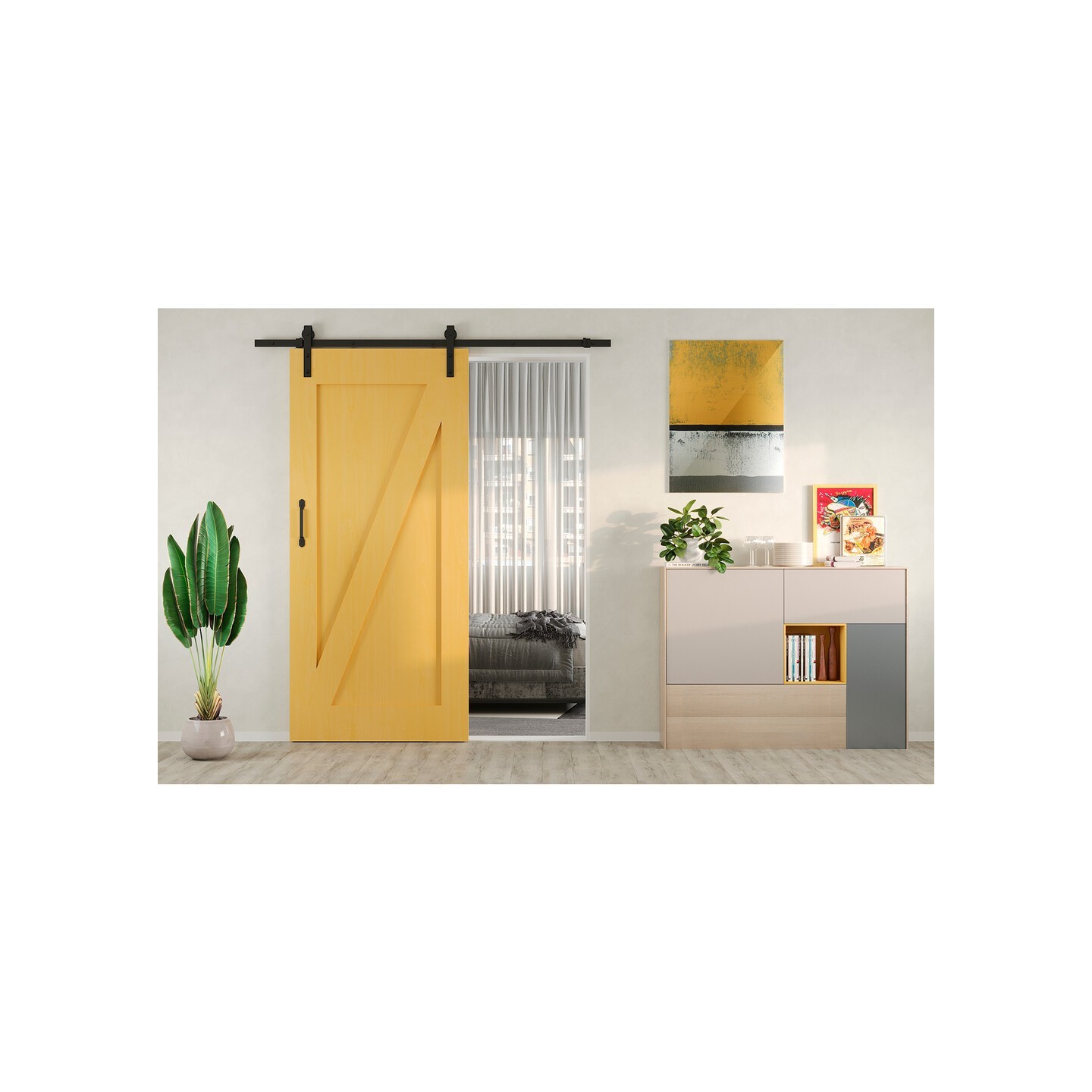 BARN PORTA SCOR. RUSTICO NERO 2MT