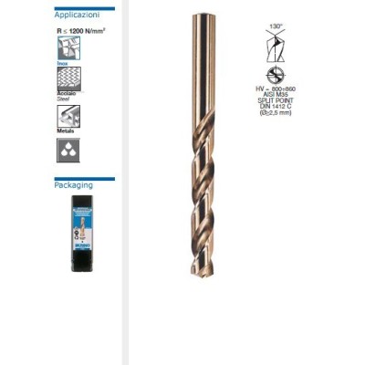 PUNTA HSS-CO 5% DIN 338 COBALTO