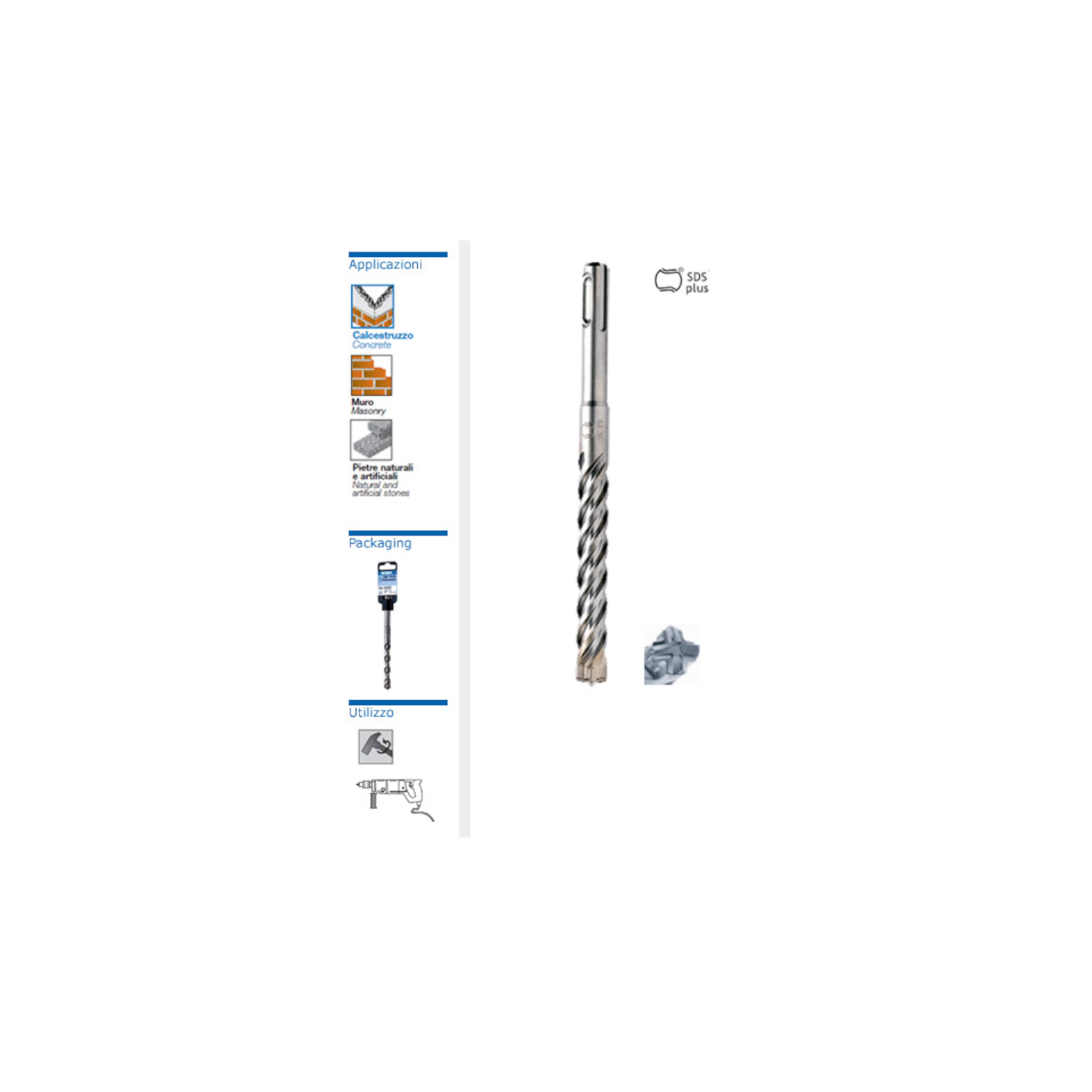 Punta da edilizia SDS-PLUS 8K