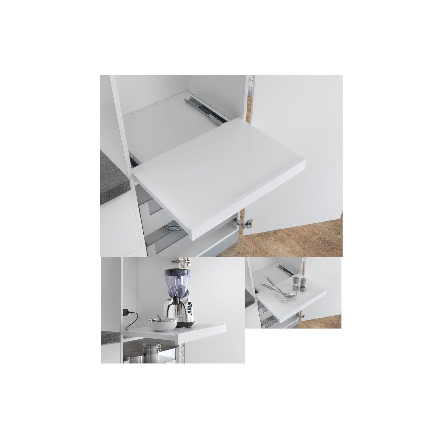 Guida per ripiani estraibili ammortizzata