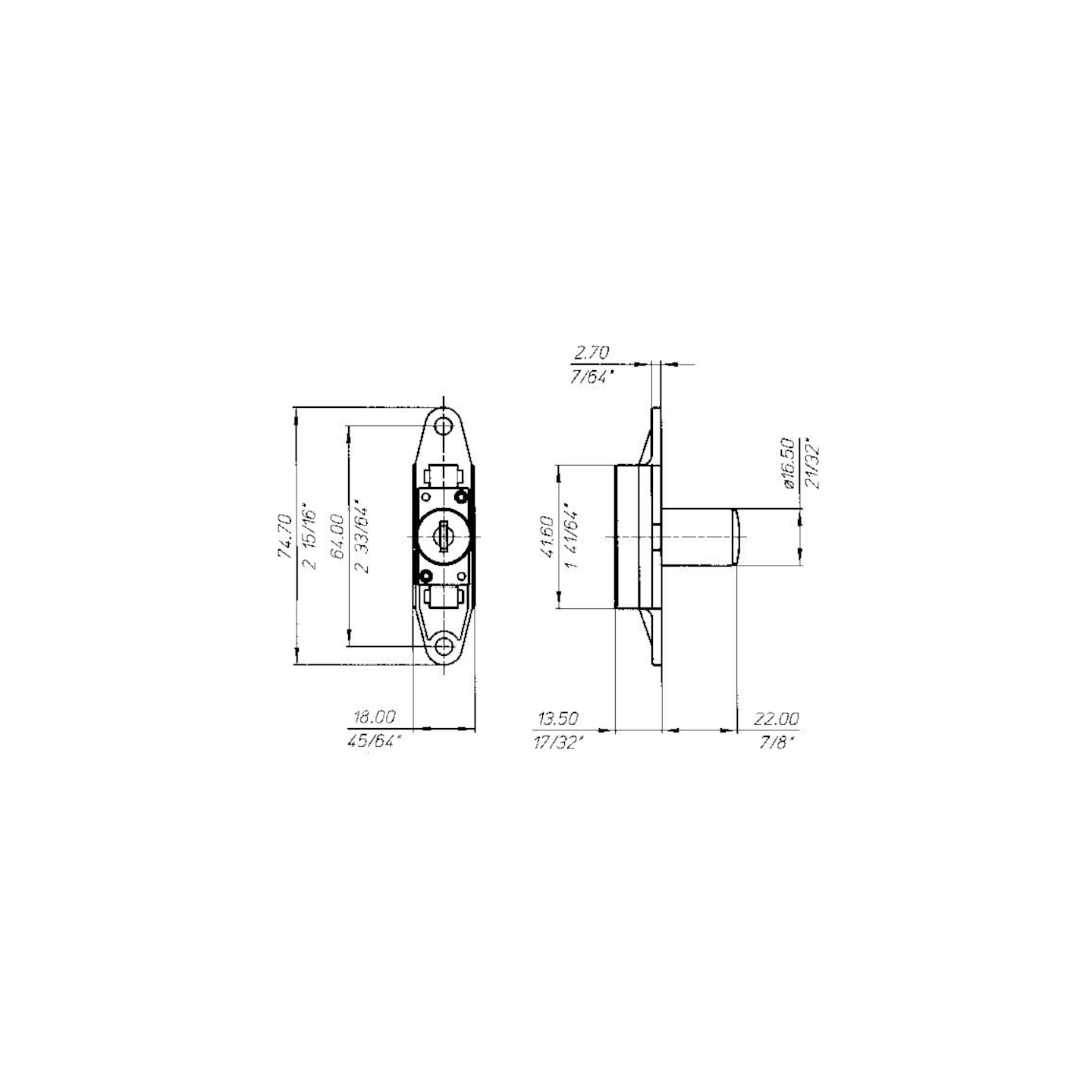 Serratura slim ad aste